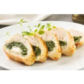 Roladki z indyka z liśćmi szpinaku, 5 porcji (750 g)