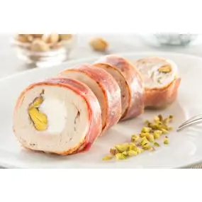 Roladki z piersi kurczaka z fromagiem i pistacjami w szynce włoskiej, 5 porcji (750 g)